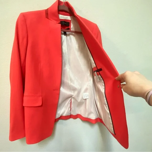 EUC J CREW RED REGENT BLAZER SIZE 2 - Picture 4 of 16
